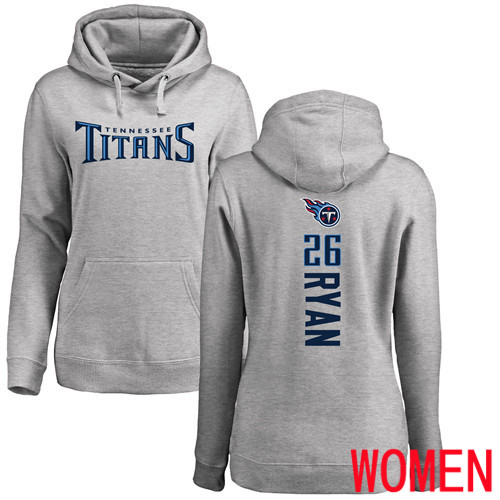 Tennessee Titans Ash Women Logan Ryan Backer NFL Football 26 Pullover Hoodie Sweatshirts